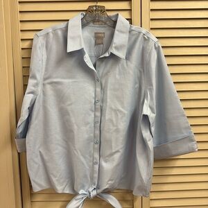 Chico’s button down shirt with 3/4 cuffed sleeves